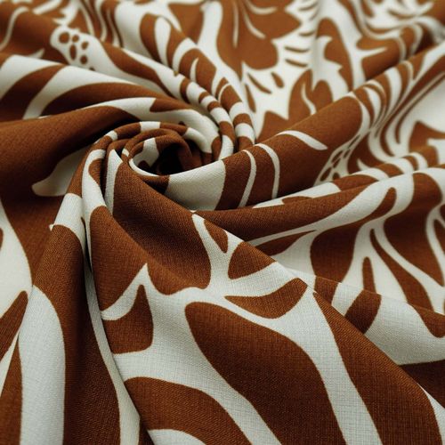 Tecido crepe leve estampado caramelo