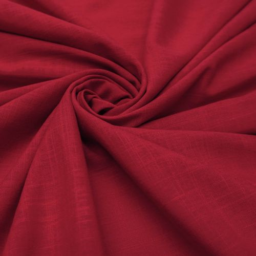 Tecido cambraia de algodao com trama de linho vermelho