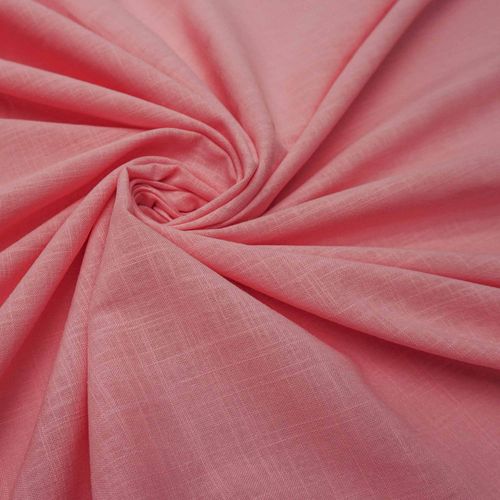 Cambraia de algodão com trama de linho rosa