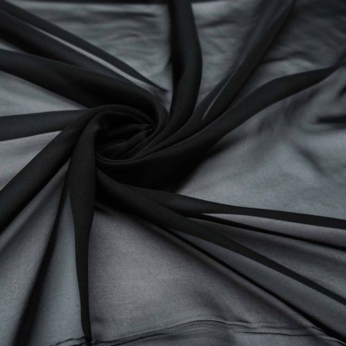 Tecido gazar toque de seda preto