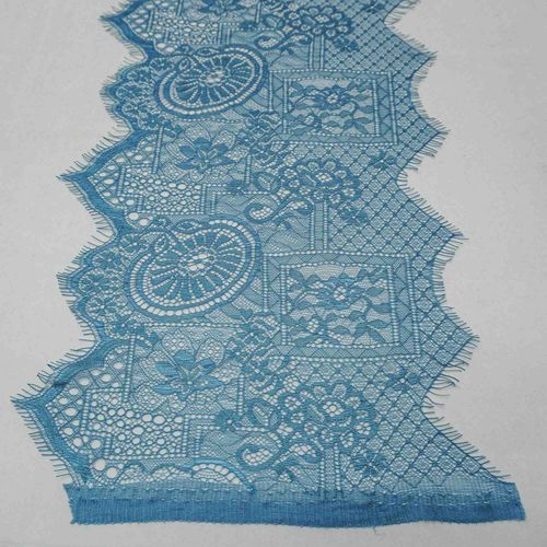 Tecido bico de renda chantilly azul cobalto - und 20cm x 150cm