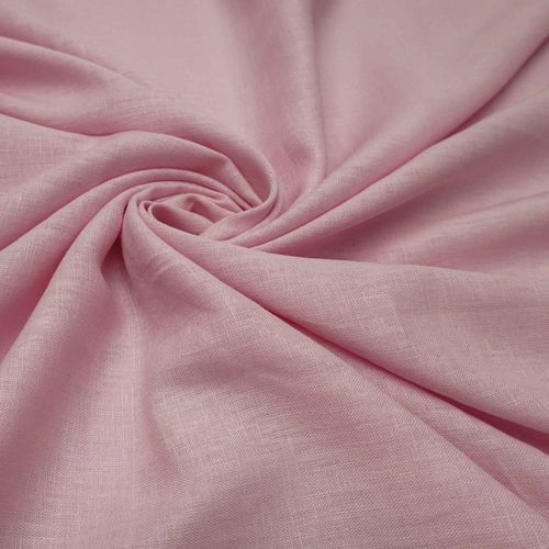 Tecido cambraia de linho puro rosa claro