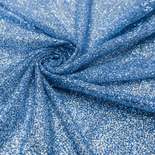 Tecido tule com Glitter degrade azul