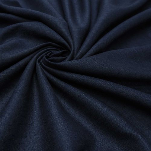 Tecido linho misto com elastano azul marinho