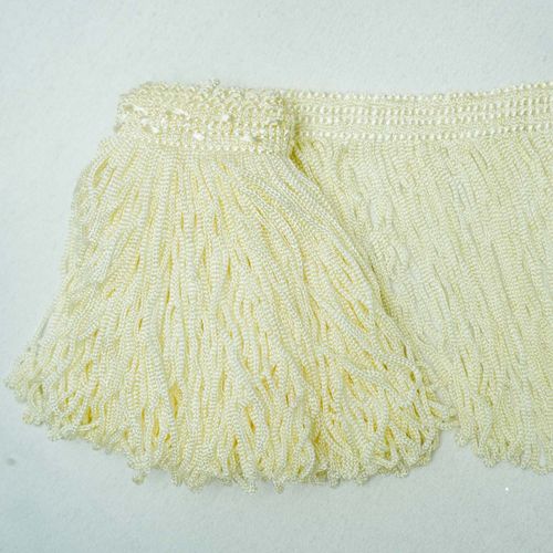 Tecido franja de rayon vanilla com 10 cm de largura