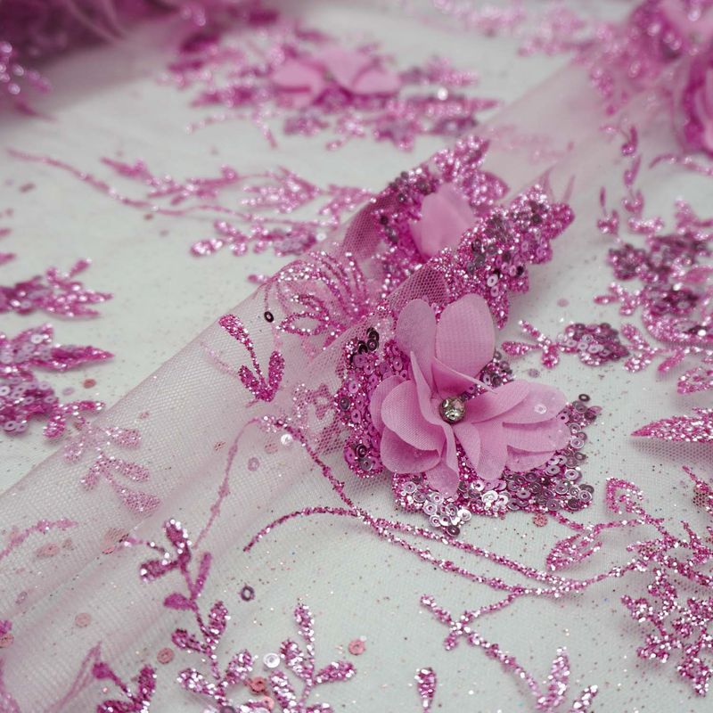 11298-TECIDO-RENDA-TULE-COM-GLITTER-E-PAETE-COM-FLOR-3D-ROSA-CLARO-2