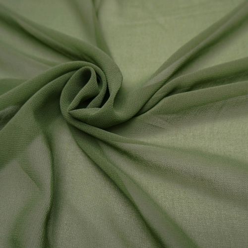 Tecido musseline toque de seda verde oliva
