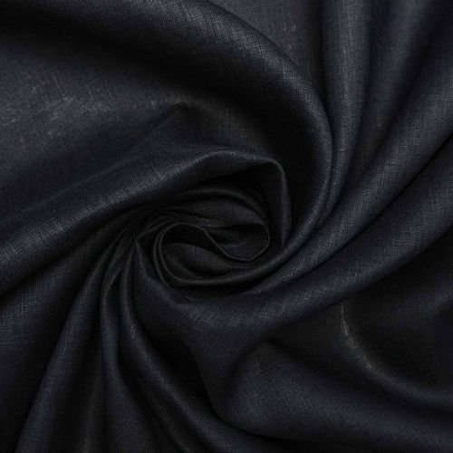 Tecido cambraia de linho puro preto - unid 50x137cm