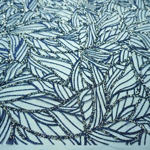 Tecido tule com glitter diamante quebrado azul marinho