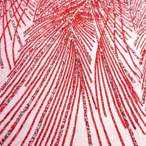 Tecido tule glitter diamante quebrado vermelho