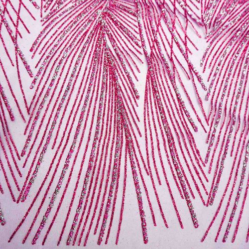 Tecido tule glitter diamante quebrado fúcsia