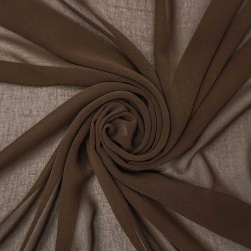 Tecido musseline toque de seda marrom café escuro - und 70x147cm