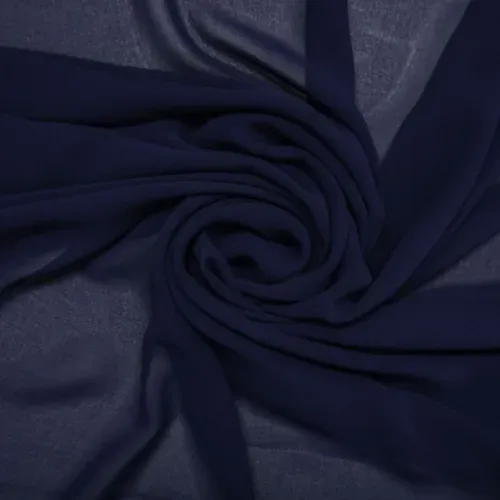 Tecido musseline toque de seda azul marinho - und 64x144cm