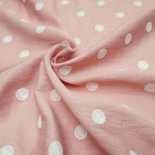 Tecido viscose mista poa rosa bebe