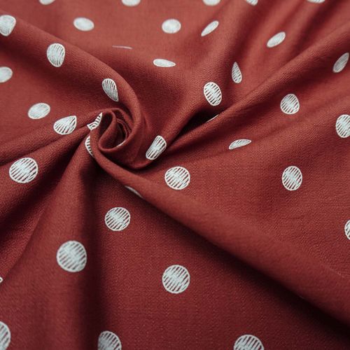 Tecido viscose mista poa terracota