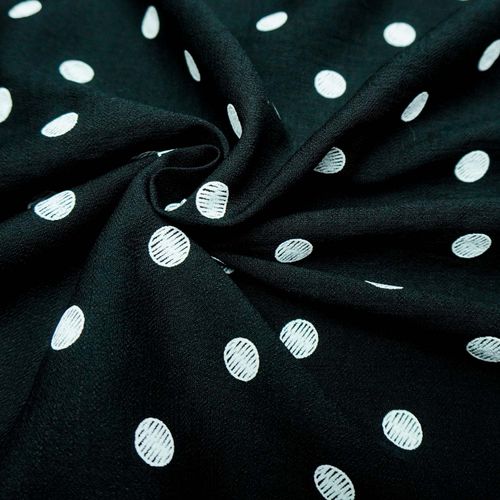 Tecido viscose mista poa preto