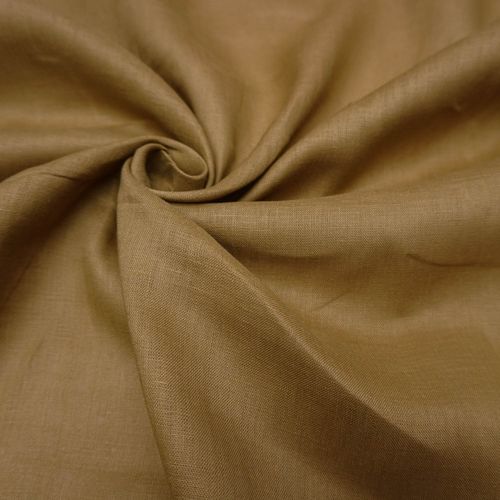 Tecido cambraia de linho puro nude escuro