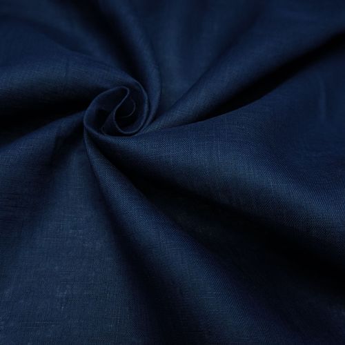 Tecido cambraia de linho puro azul marinho