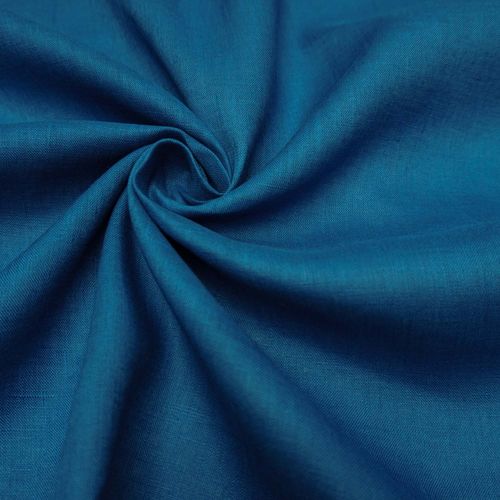 Tecido cambraia de linho puro azul cobalto