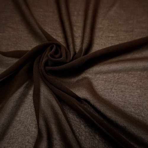 Tecido musseline toque de seda marrom café escuro