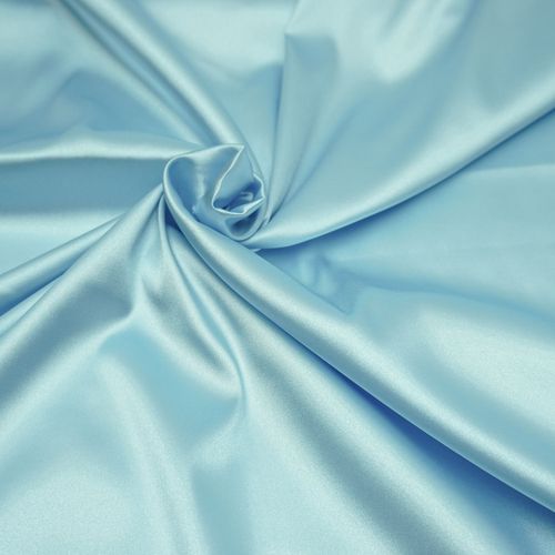 Tecido cetim toque de seda com elastano azul bebê
