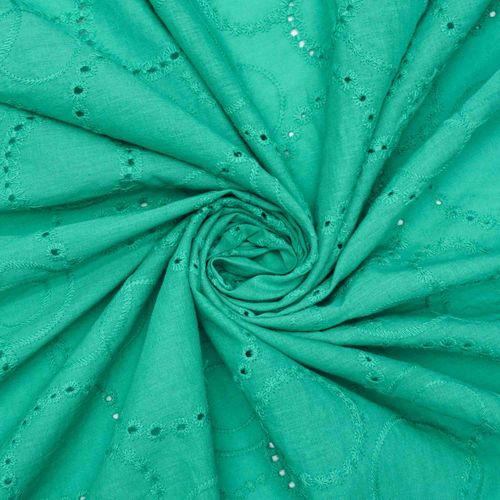 Tecido laise bordado 100% algodão verde - und 90x141cm