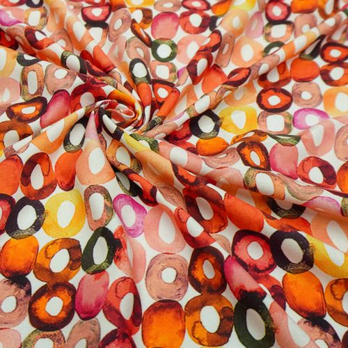 Tecido viscose estampa abstrato multicolor (tecido italiano legtimo)