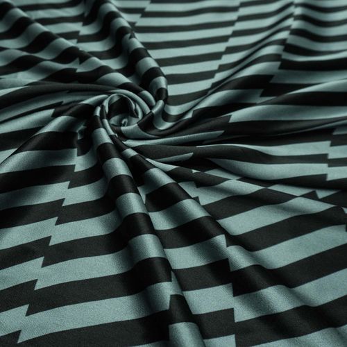 Tecido viscose acetinada listrado preto/cinza (tecido italiano legitimo)