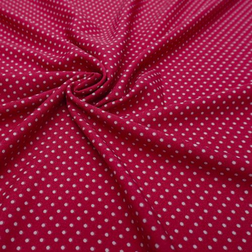 Tecido crepe leve pink estampado poa off white