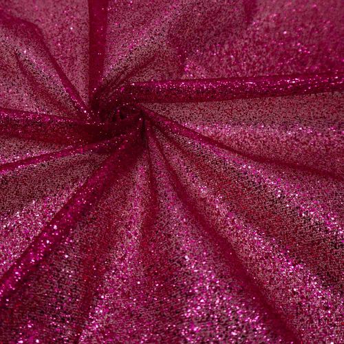 Tecido tule com glitter fucsia