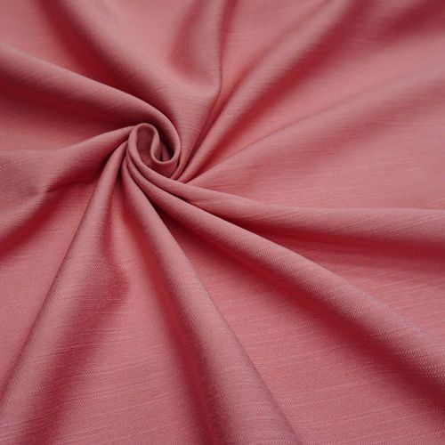 Tecido viscose twill trama de linho rosa goiaba