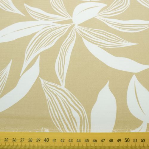 Tecido crepe leve estampa folhagens nude