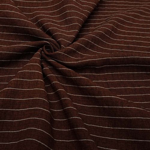 tecido poliester trama de linho risca de giz marrom