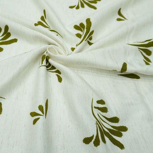 Tecido viscose mista cru estampa floral verde oliva