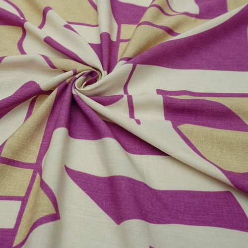 Tecido viscose estampa geometrica fucsia/nude
