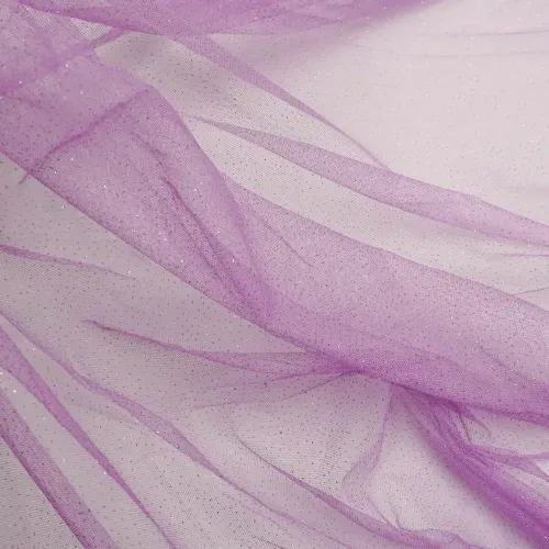 Tecido tule com glitter lilas - und 53x147cm