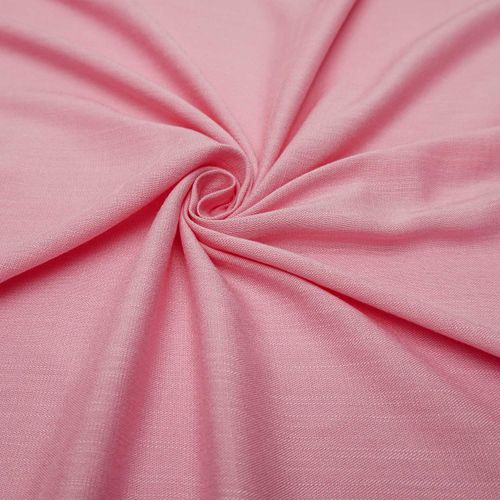 Tecido viscose trama de linho rosa