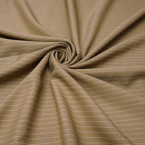 Tecido alfaiataria risca de giz marrom claro
