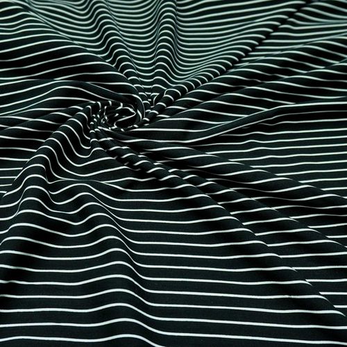 Tecido viscose estampa listras preto/branco