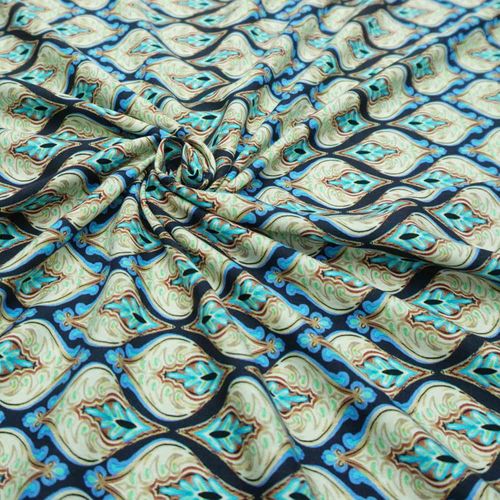 Tecido viscose estampa paisley tons de azul (tecido italiano legitimo)