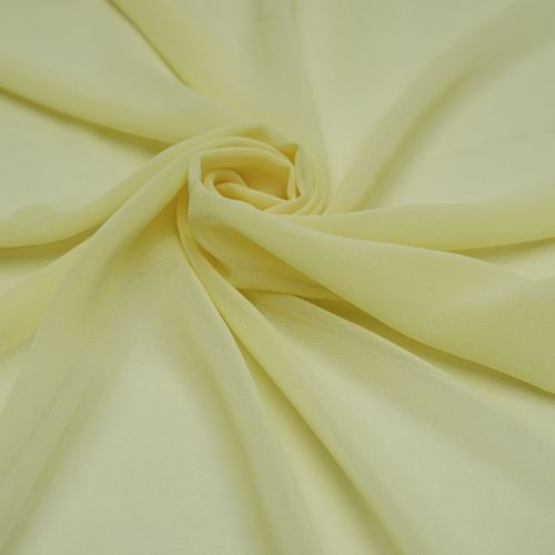 Tecido musseline toque de seda amarelo manteiga