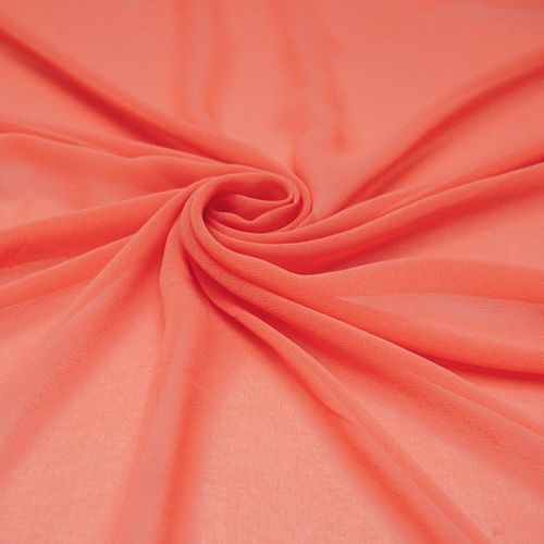 Tecido musseline toque de seda coral