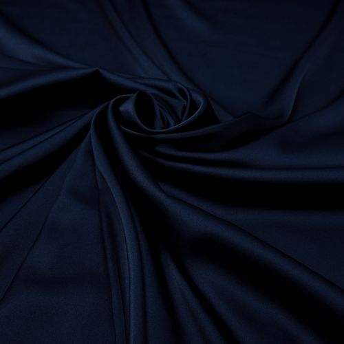 Tecido crepe lorraine satin azul marinho
