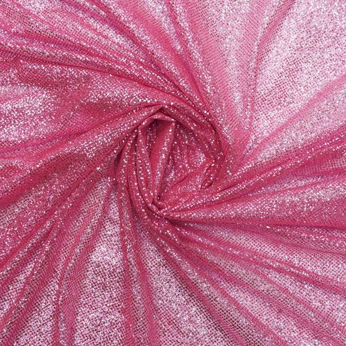 Tecido tule c/ glitter leve rosa - und 75x140cm