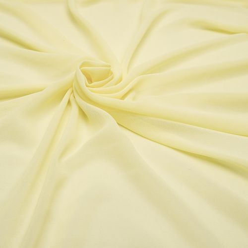 Tecido musseline toque de seda amarelo manteiga