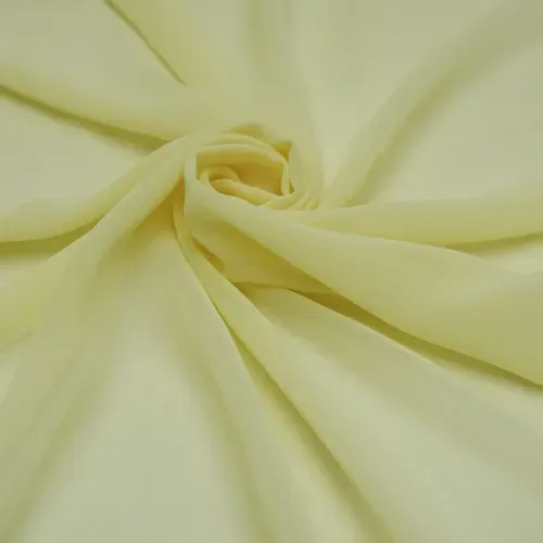 Tecido musseline toque de seda amarelo manteiga - un 70x1,47 cm