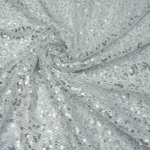 Tecido tela com paetê prata - und 70x127cm