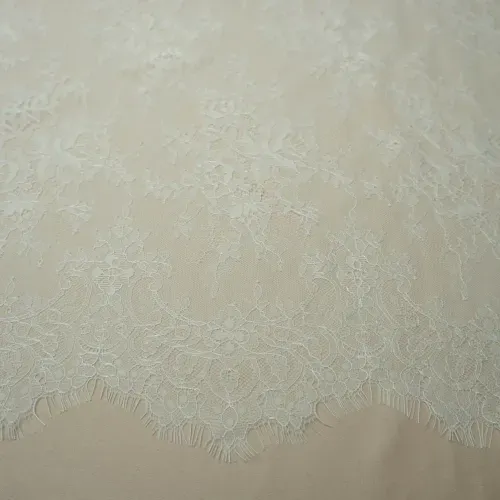 Tecido renda chantilly branco - und 40x130cm