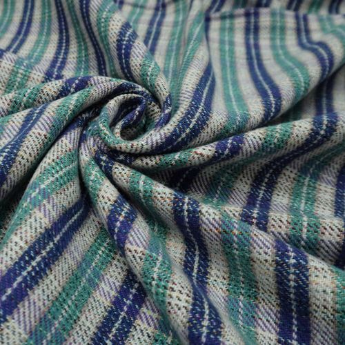 Tecido tweed estampado xadrez azul/verde