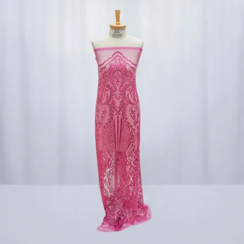 Tecido tule com glitter fúcsia - und 35X147